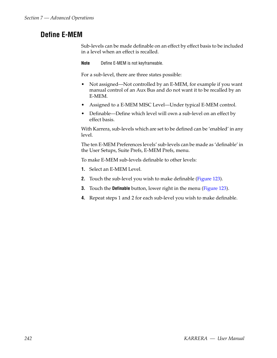 Define e-mem | Grass Valley Karrera Video Production Center v.4.0 User Manual | Page 242 / 370