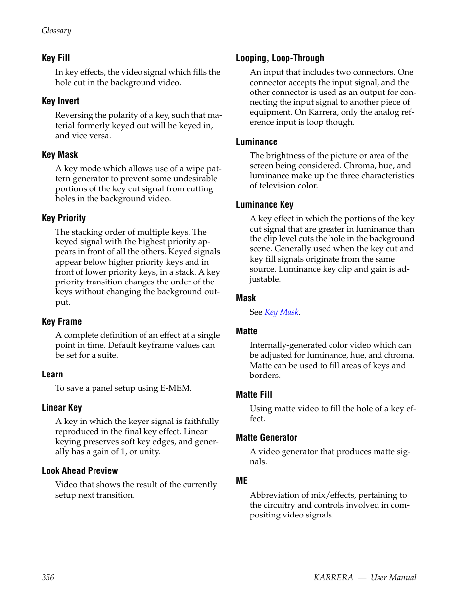 Grass Valley Karrera Video Production Center v.4.0 User Manual | Page 356 / 370