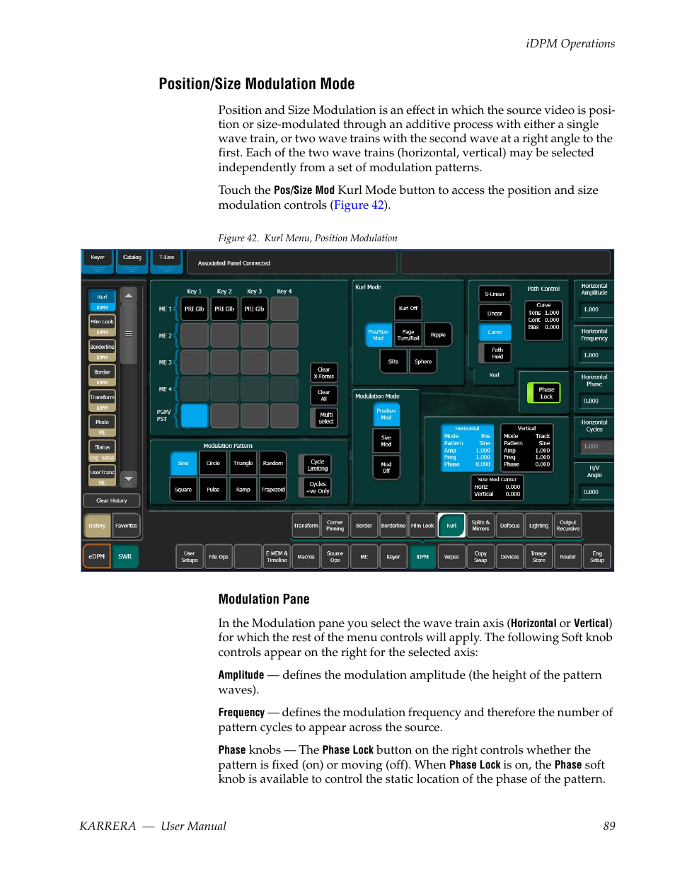 Position/size modulation mode | Grass Valley Karrera Video Production Center v.4.0 User Manual | Page 89 / 370