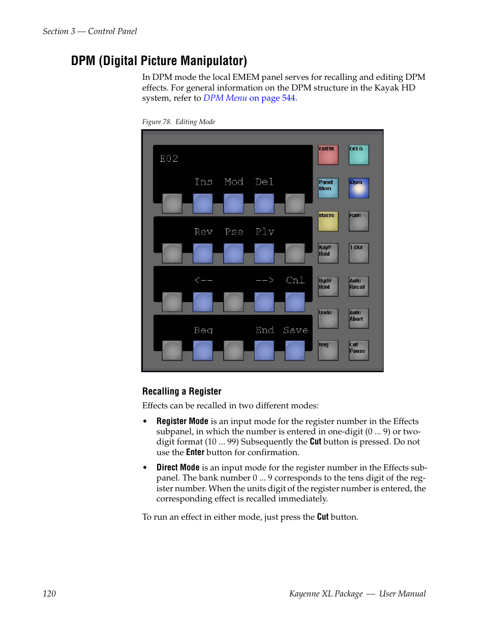 Dpm (digital picture manipulator) | Grass Valley Kayenne XL Package v.7.0.4 User Manual | Page 122 / 663