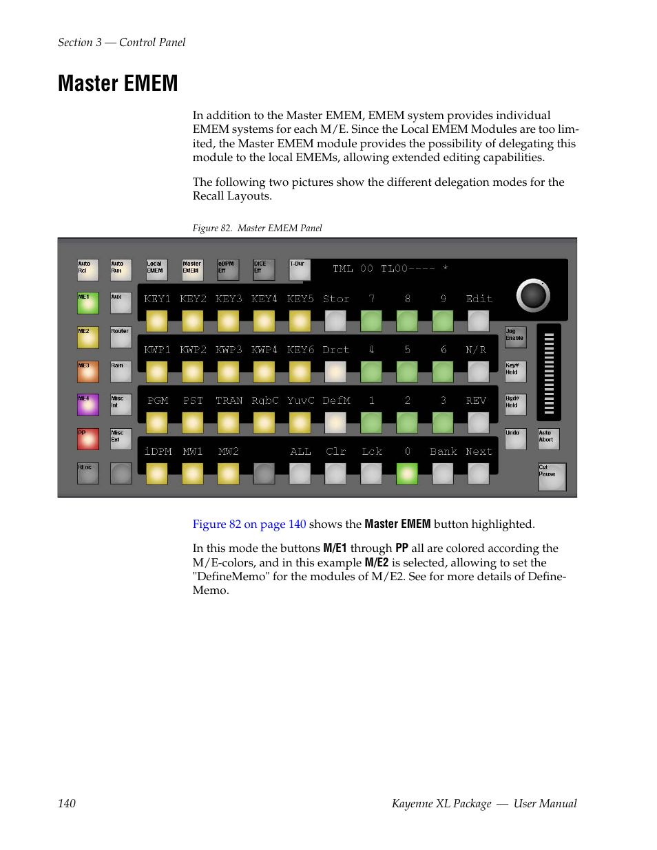 Master emem | Grass Valley Kayenne XL Package v.7.0.4 User Manual | Page 142 / 663