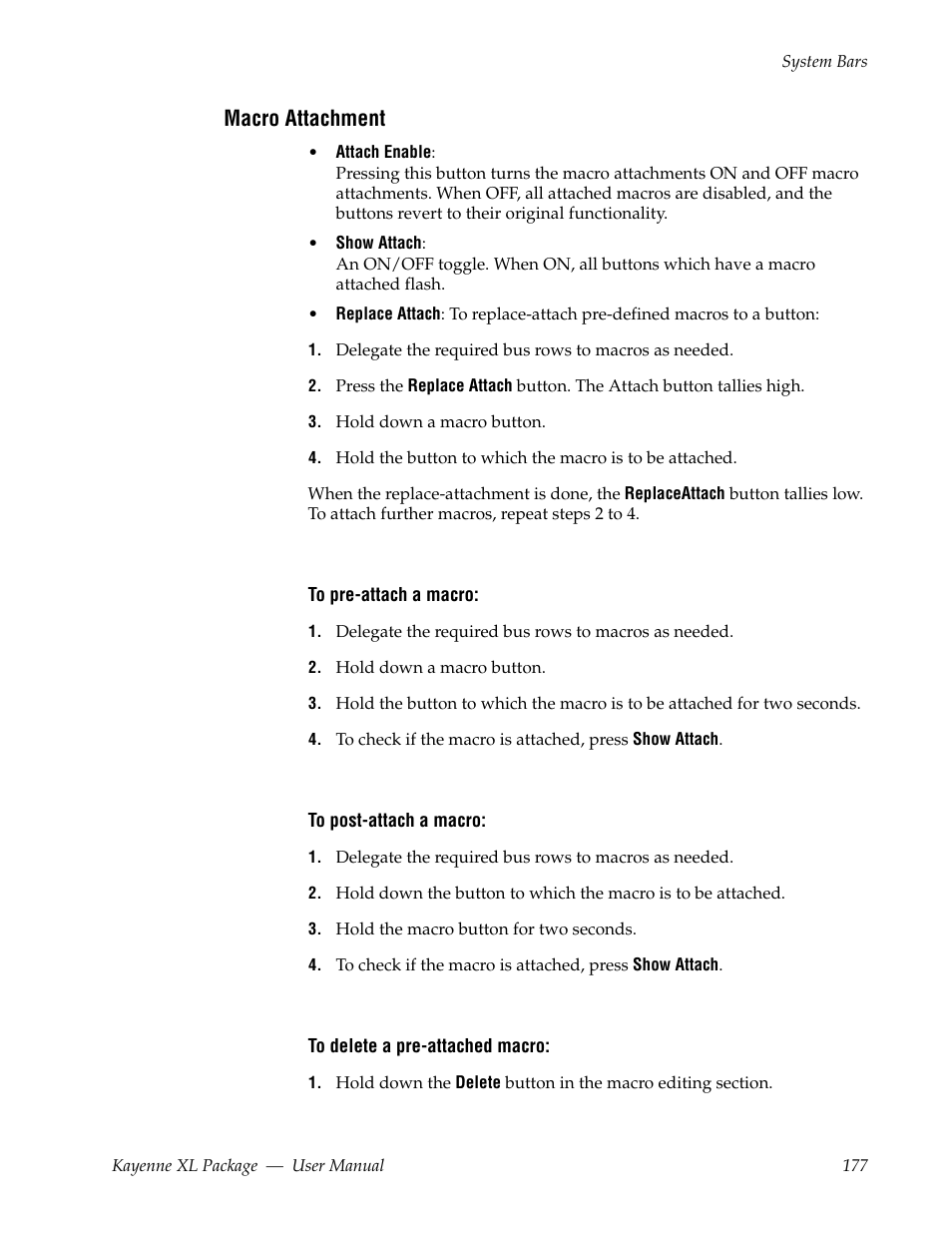 Macro attachment | Grass Valley Kayenne XL Package v.7.0.4 User Manual | Page 179 / 663