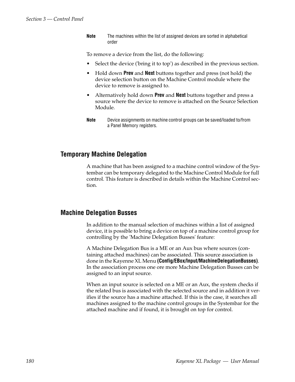 Temporary machine delegation, Machine delegation busses | Grass Valley Kayenne XL Package v.7.0.4 User Manual | Page 182 / 663