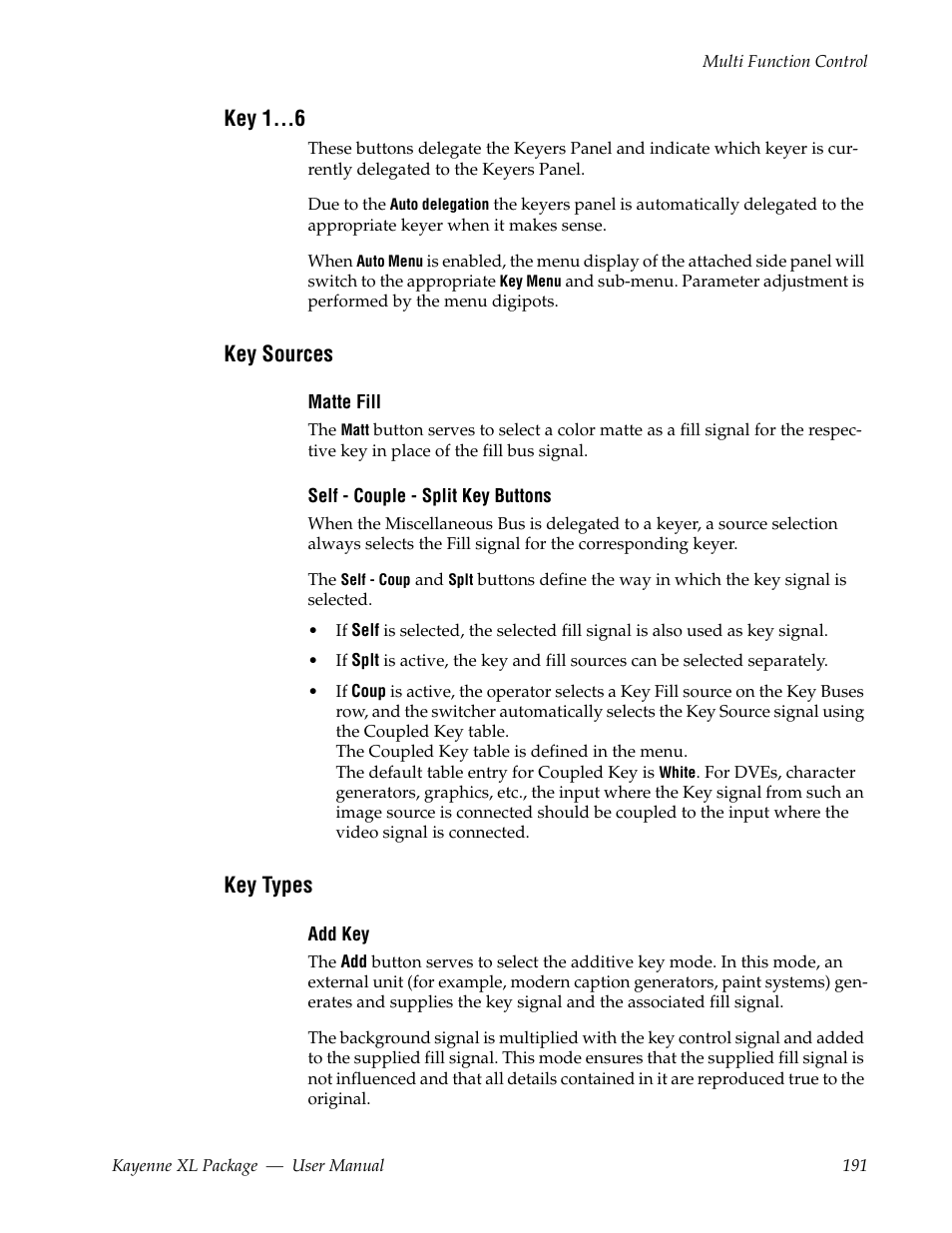 Key 1, Key sources, Key types | Grass Valley Kayenne XL Package v.7.0.4 User Manual | Page 193 / 663