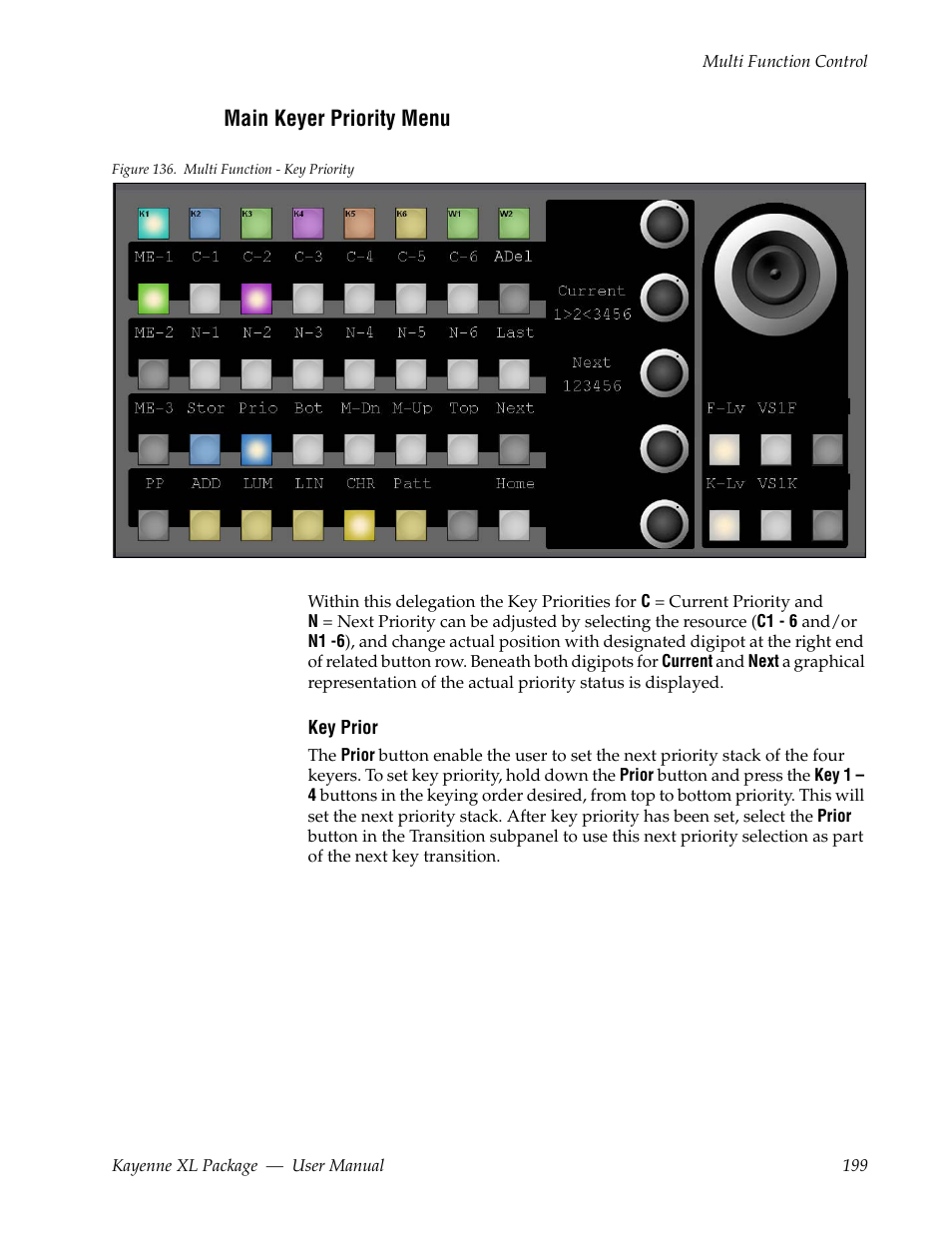 Main keyer priority menu | Grass Valley Kayenne XL Package v.7.0.4 User Manual | Page 201 / 663