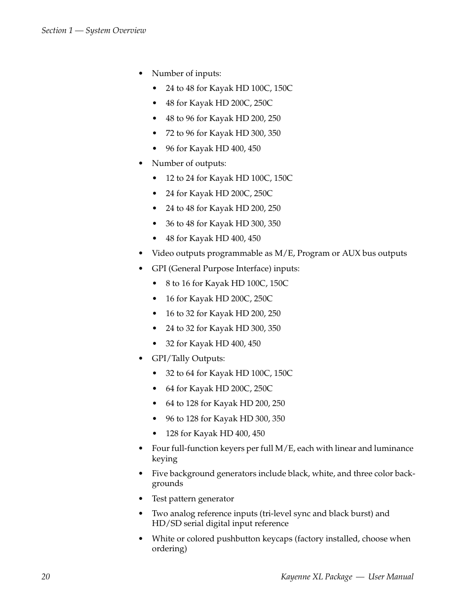 Grass Valley Kayenne XL Package v.7.0.4 User Manual | Page 22 / 663