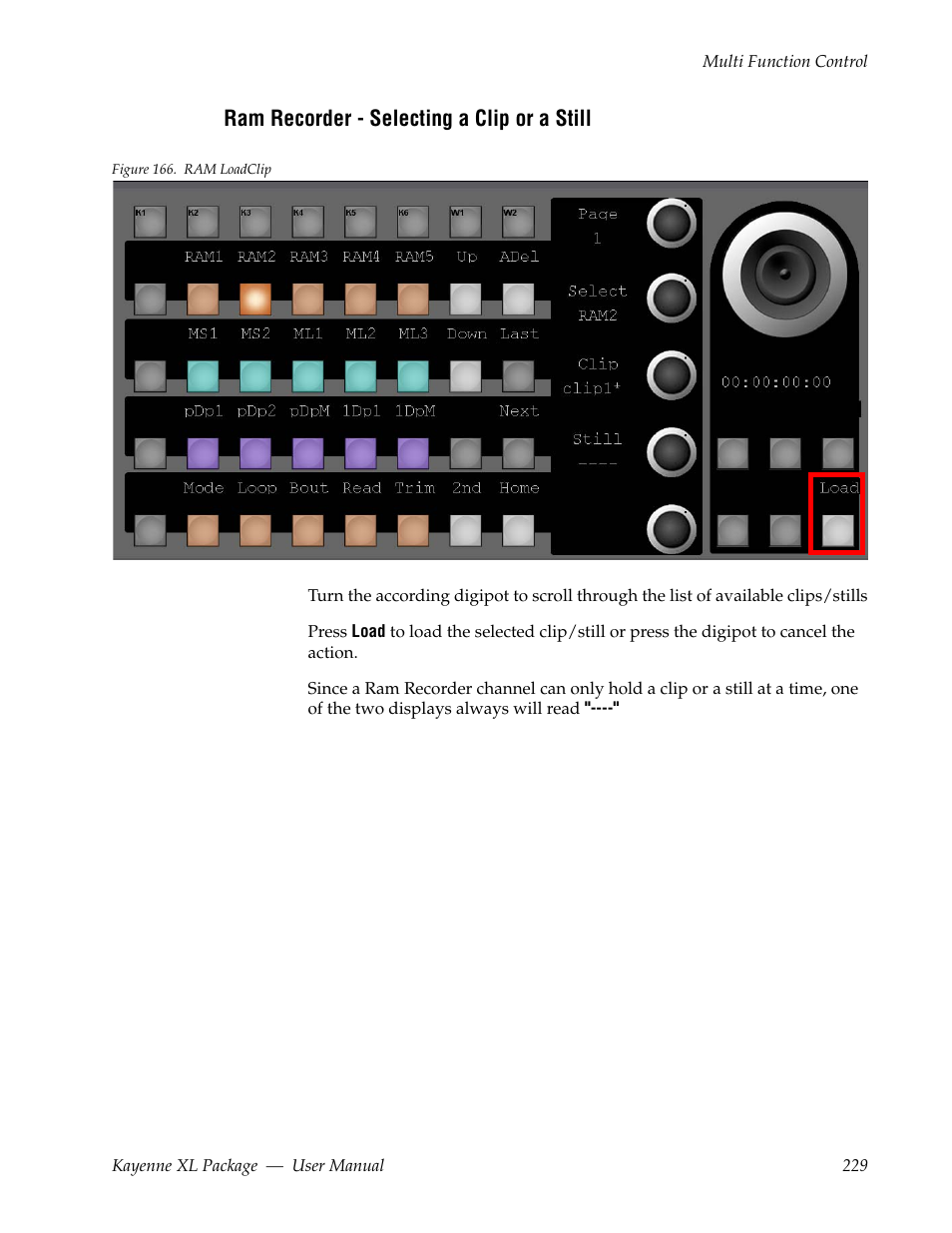 Ram recorder - selecting a clip or a still | Grass Valley Kayenne XL Package v.7.0.4 User Manual | Page 231 / 663