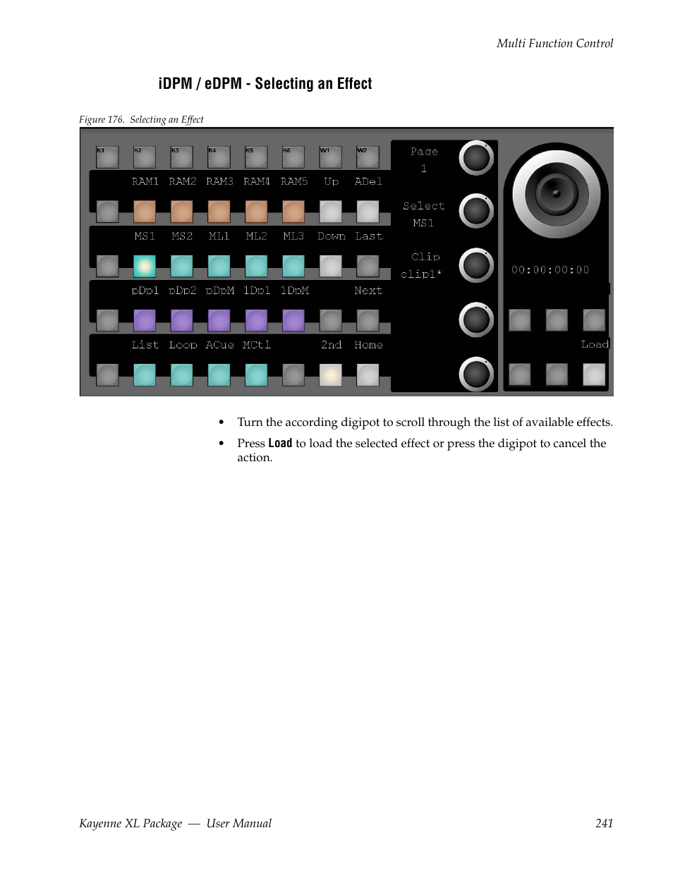 Idpm / edpm - selecting an effect | Grass Valley Kayenne XL Package v.7.0.4 User Manual | Page 243 / 663