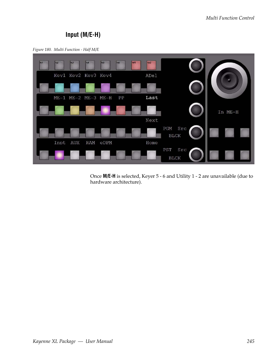 Input (m/e-h) | Grass Valley Kayenne XL Package v.7.0.4 User Manual | Page 247 / 663