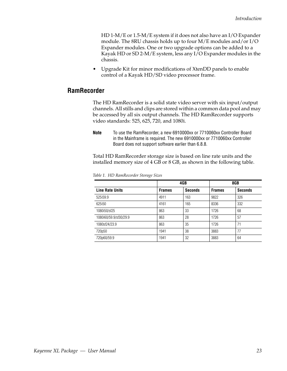 Ramrecorder | Grass Valley Kayenne XL Package v.7.0.4 User Manual | Page 25 / 663