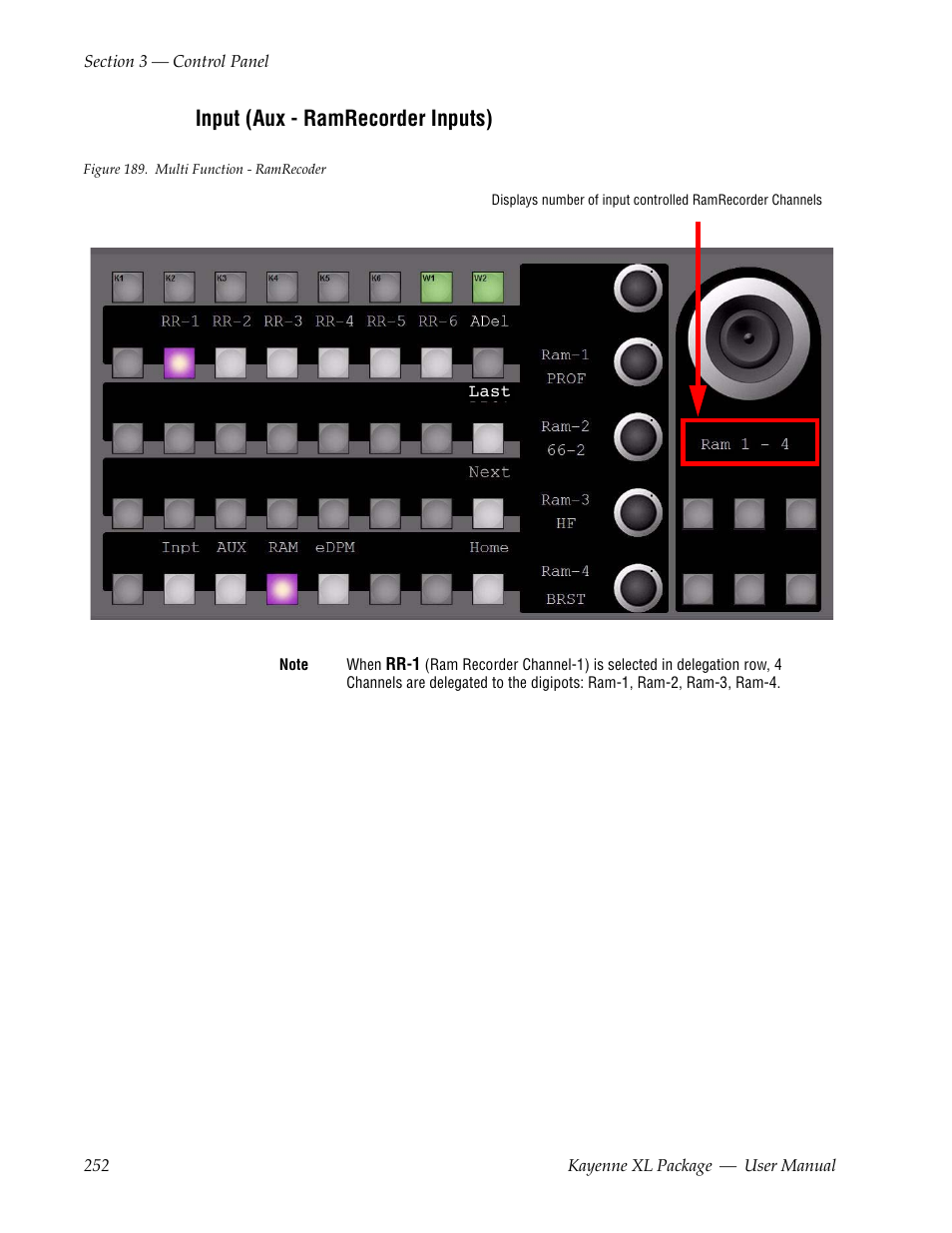 Input (aux - ramrecorder inputs) | Grass Valley Kayenne XL Package v.7.0.4 User Manual | Page 254 / 663