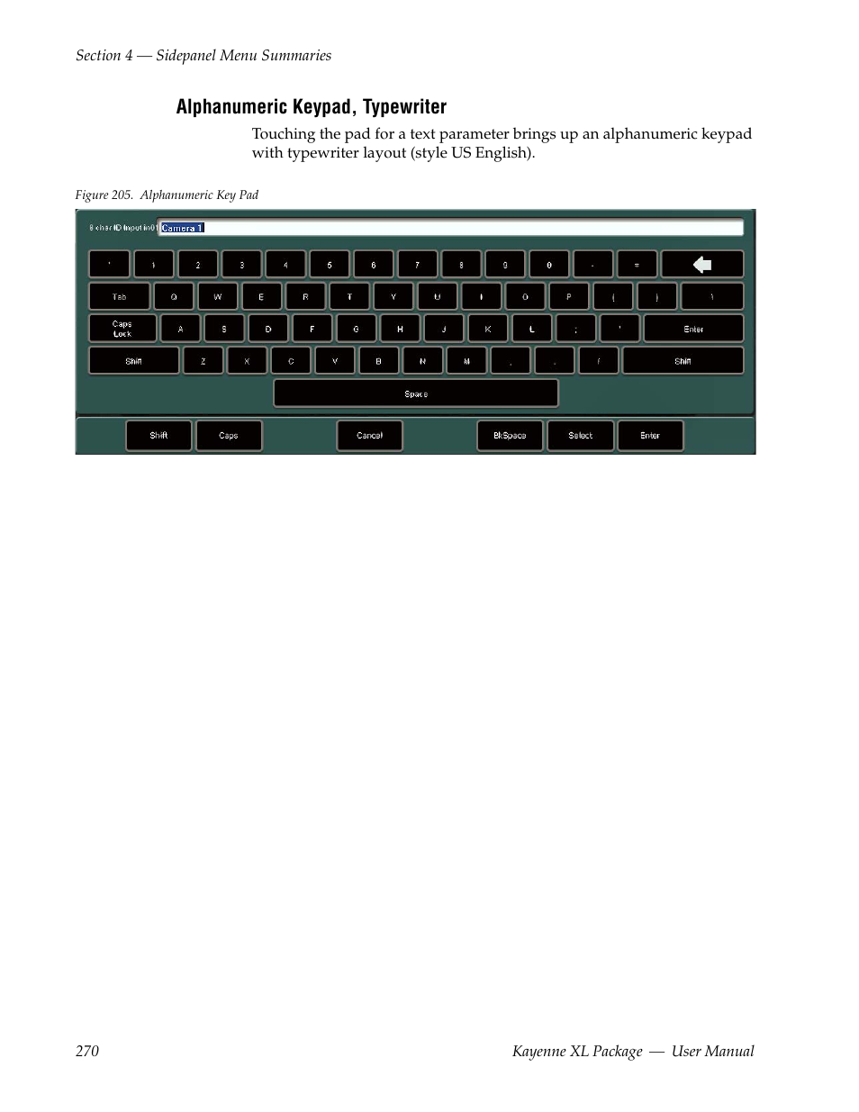 Alphanumeric keypad, typewriter | Grass Valley Kayenne XL Package v.7.0.4 User Manual | Page 272 / 663