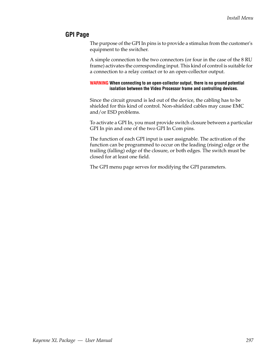 Grass Valley Kayenne XL Package v.7.0.4 User Manual | Page 299 / 663