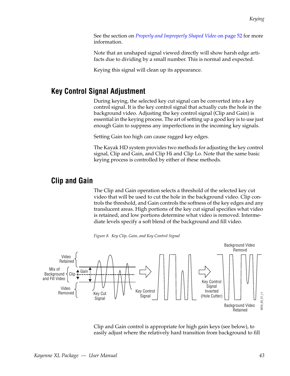 Key control signal adjustment, Clip and gain | Grass Valley Kayenne XL Package v.7.0.4 User Manual | Page 45 / 663