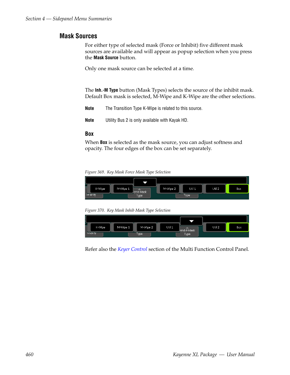 Mask sources | Grass Valley Kayenne XL Package v.7.0.4 User Manual | Page 462 / 663