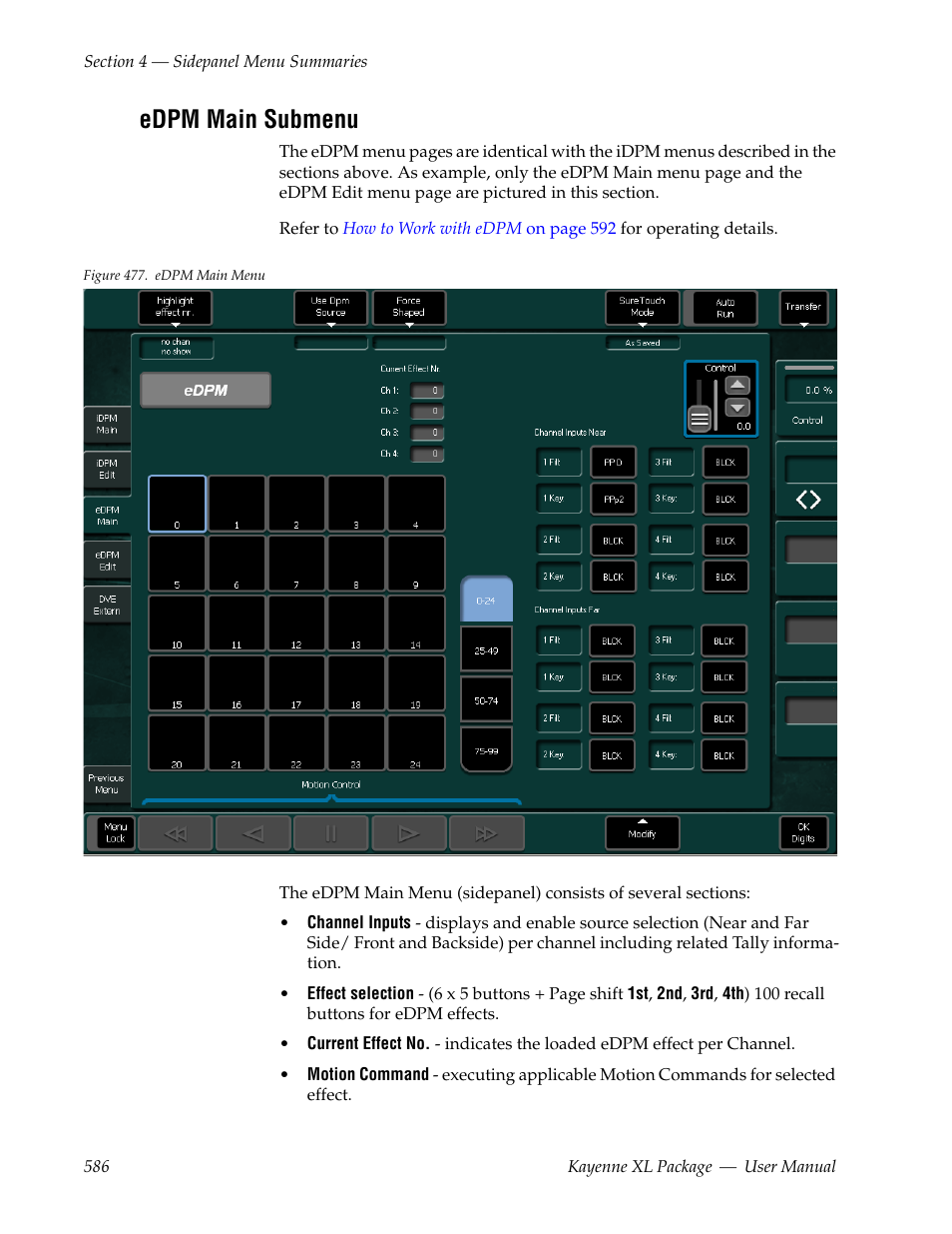 Edpm main submenu | Grass Valley Kayenne XL Package v.7.0.4 User Manual | Page 588 / 663
