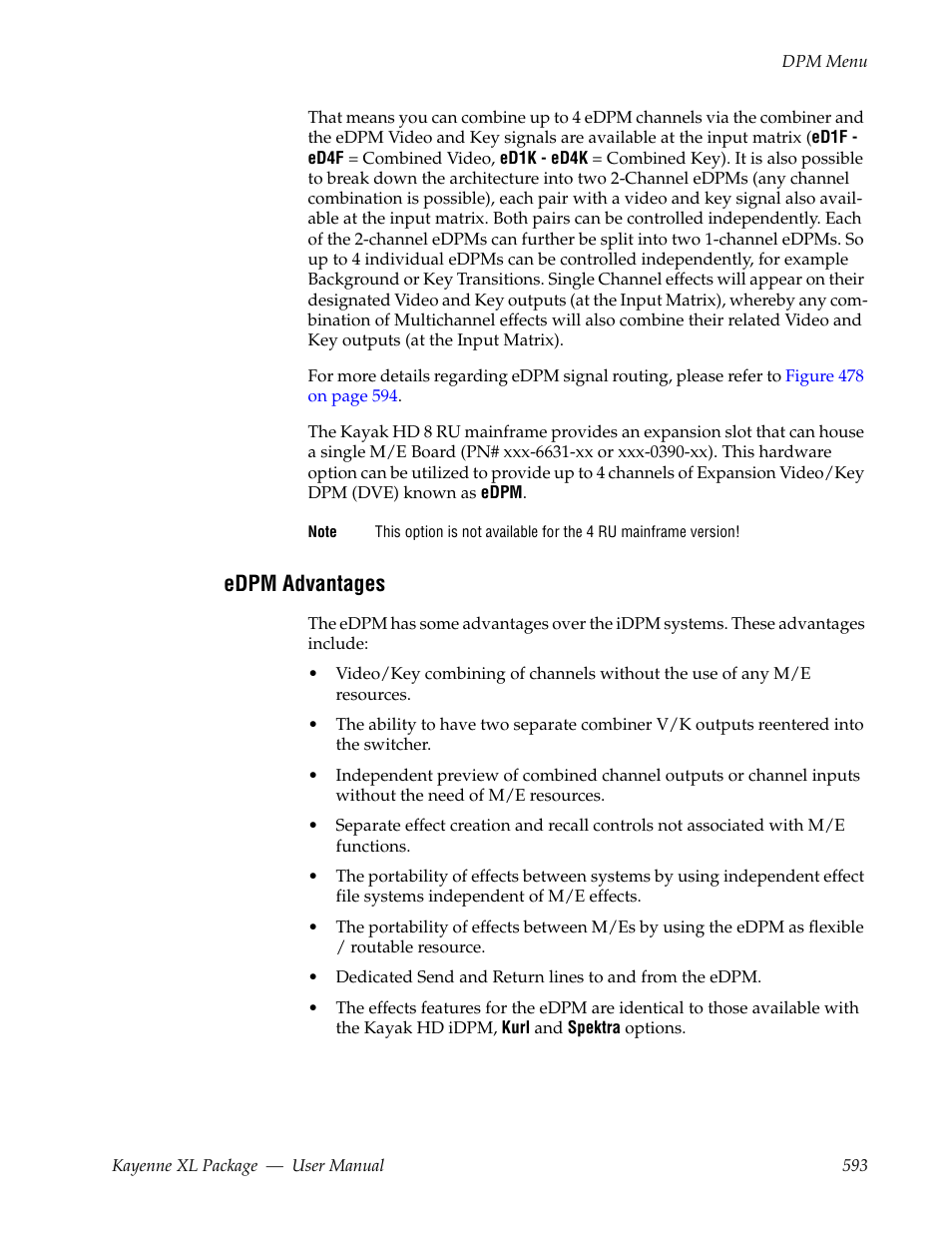 Edpm advantages | Grass Valley Kayenne XL Package v.7.0.4 User Manual | Page 595 / 663