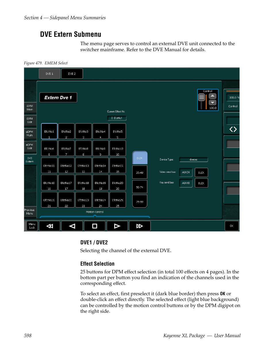 Dve extern submenu | Grass Valley Kayenne XL Package v.7.0.4 User Manual | Page 600 / 663