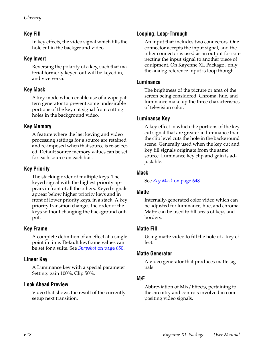 Grass Valley Kayenne XL Package v.7.0.4 User Manual | Page 650 / 663