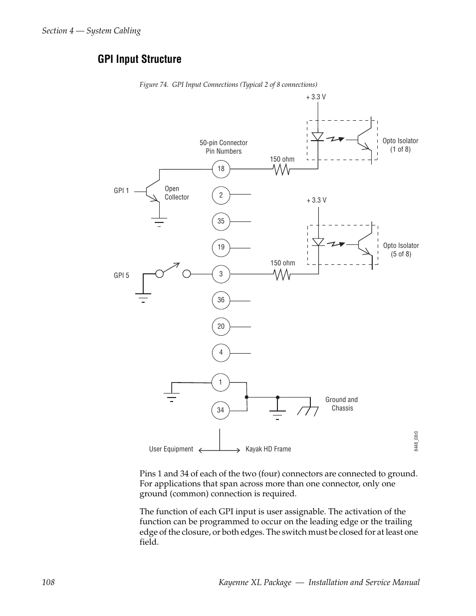 Gpi input structure | Grass Valley Kayenne XL Package Installation v.7.0.4 User Manual | Page 108 / 198