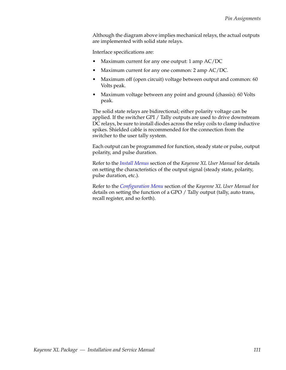 Grass Valley Kayenne XL Package Installation v.7.0.4 User Manual | Page 111 / 198