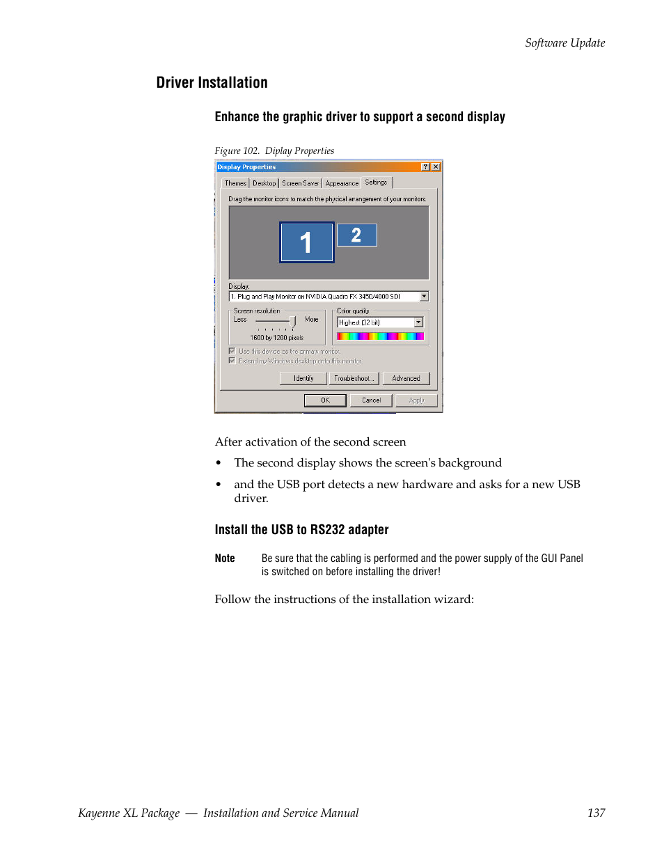 Driver installation | Grass Valley Kayenne XL Package Installation v.7.0.4 User Manual | Page 137 / 198