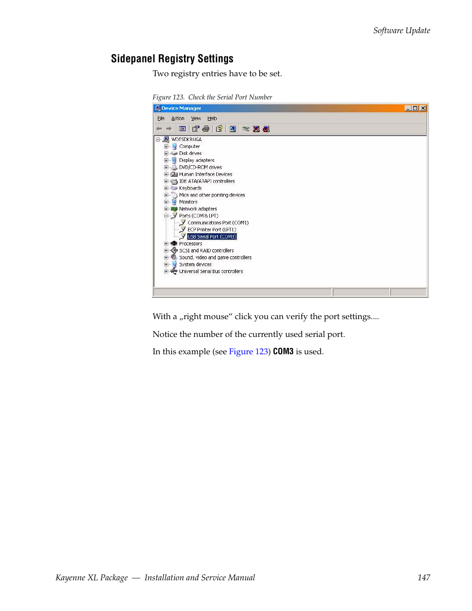 Sidepanel registry settings | Grass Valley Kayenne XL Package Installation v.7.0.4 User Manual | Page 147 / 198