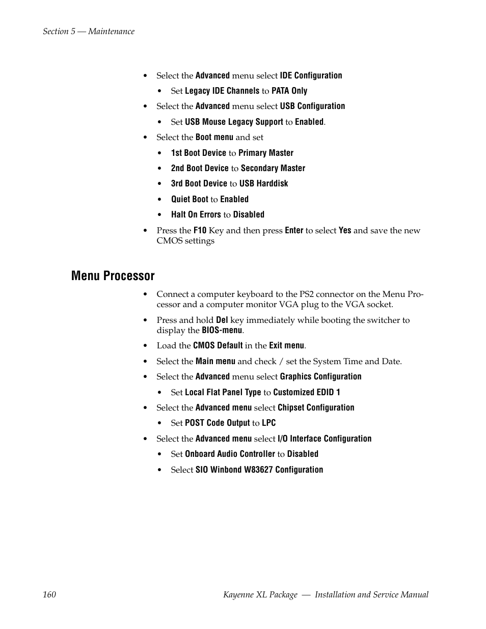 Menu processor | Grass Valley Kayenne XL Package Installation v.7.0.4 User Manual | Page 160 / 198