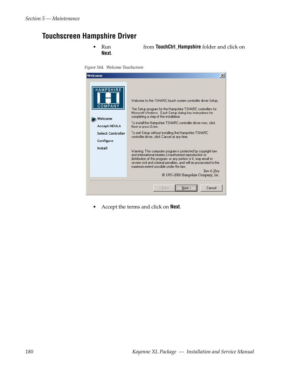 Touchscreen hampshire driver | Grass Valley Kayenne XL Package Installation v.7.0.4 User Manual | Page 180 / 198