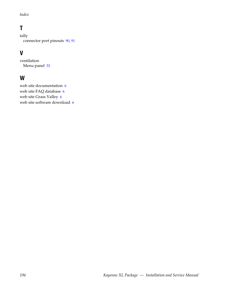 Grass Valley Kayenne XL Package Installation v.7.0.4 User Manual | Page 196 / 198