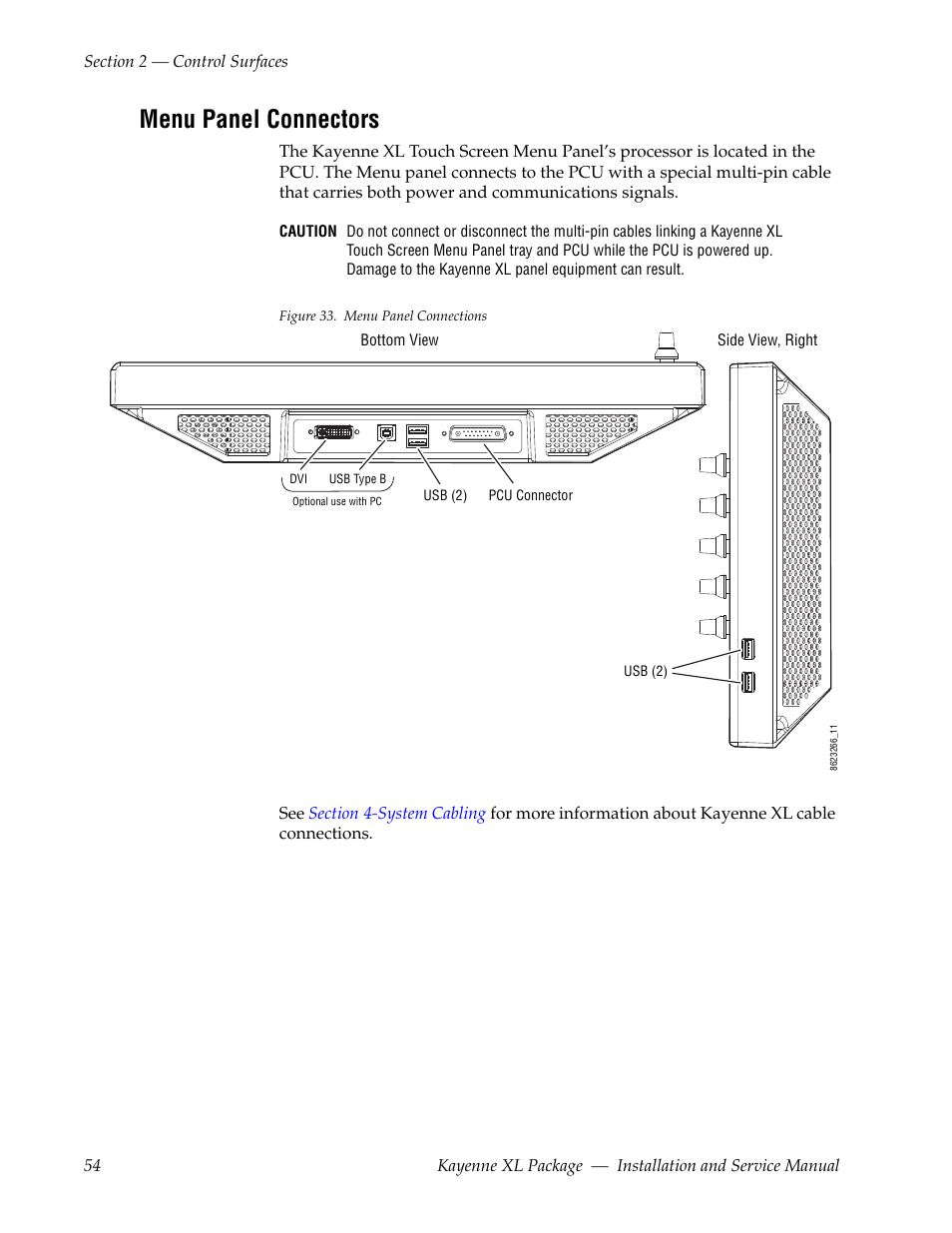 Menu panel connectors | Grass Valley Kayenne XL Package Installation v.7.0.4 User Manual | Page 54 / 198
