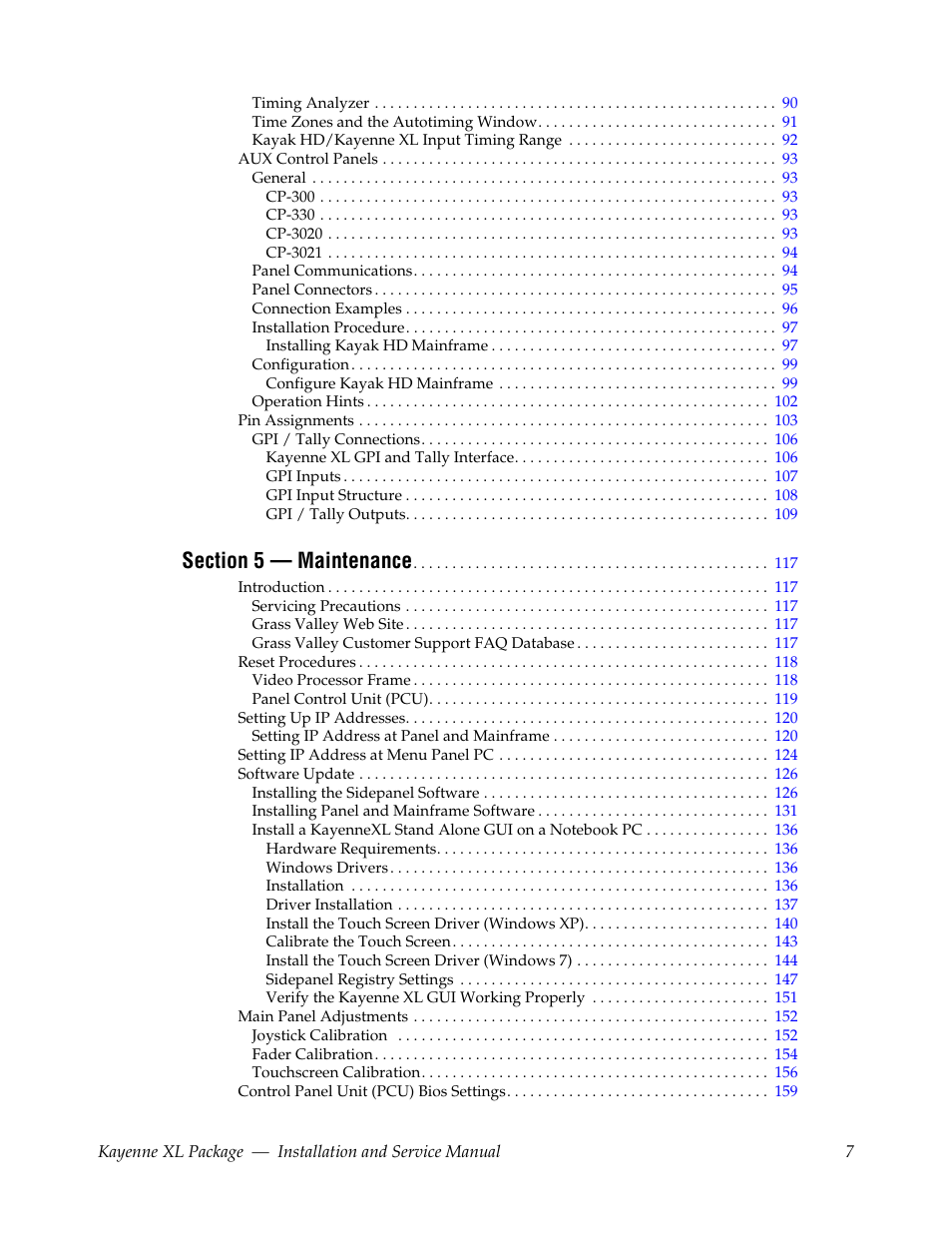 Grass Valley Kayenne XL Package Installation v.7.0.4 User Manual | Page 7 / 198