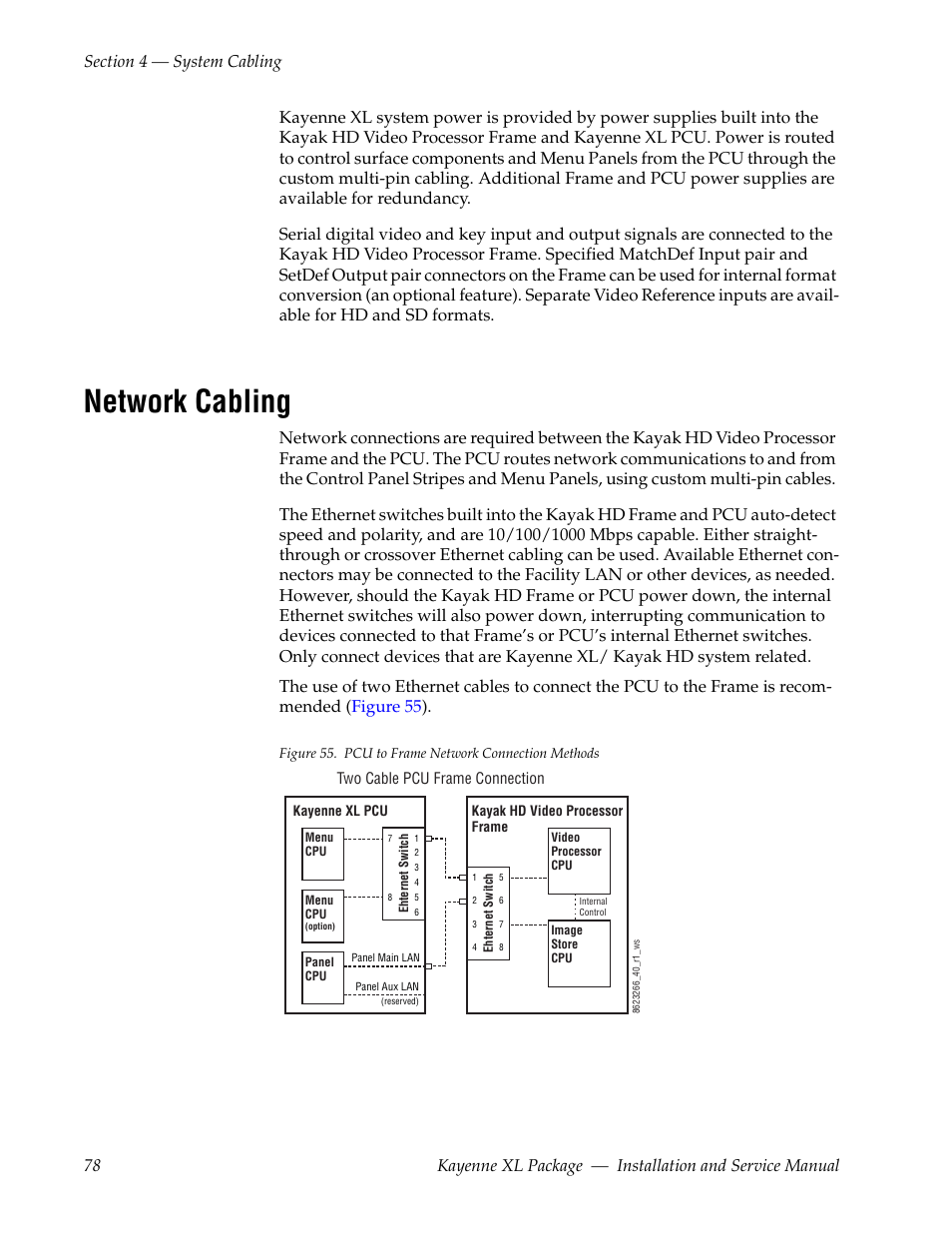 Network cabling | Grass Valley Kayenne XL Package Installation v.7.0.4 User Manual | Page 78 / 198