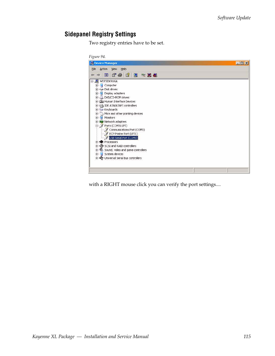 Sidepanel registry settings | Grass Valley Kayenne XL Package Installation v.7.0.2 User Manual | Page 115 / 164