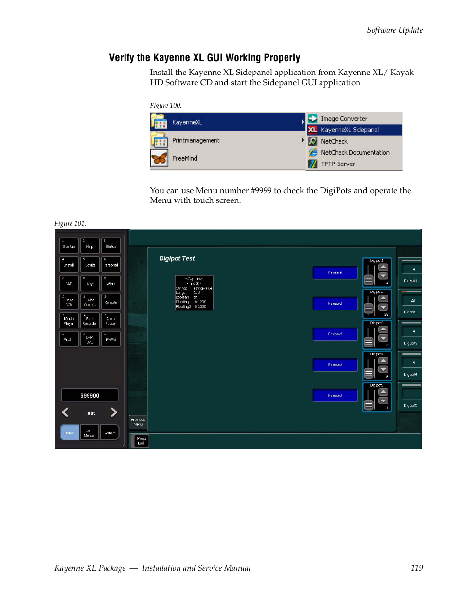 Verify the kayenne xl gui working properly | Grass Valley Kayenne XL Package Installation v.7.0.2 User Manual | Page 119 / 164