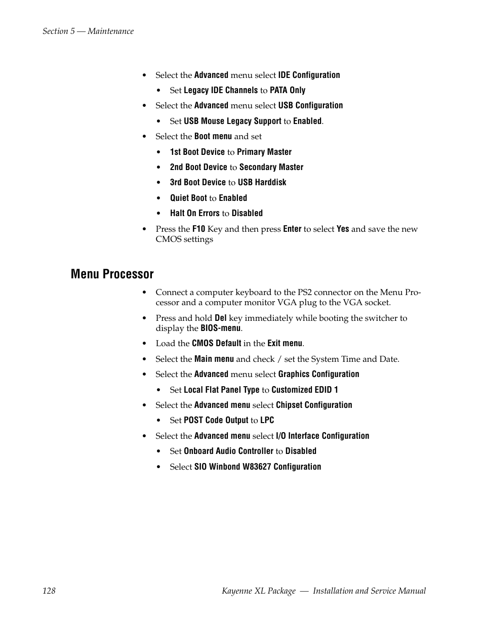 Menu processor | Grass Valley Kayenne XL Package Installation v.7.0.2 User Manual | Page 128 / 164