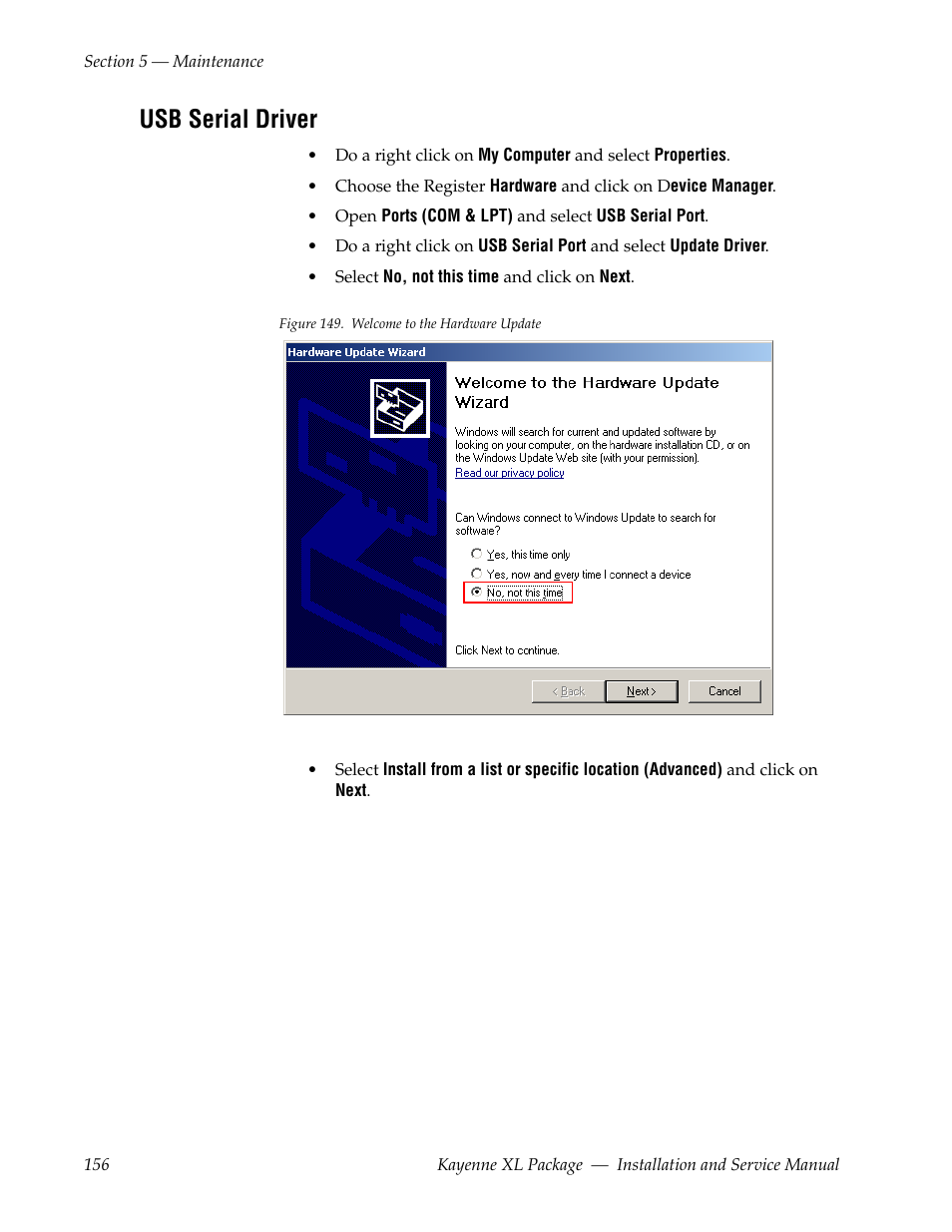 Usb serial driver | Grass Valley Kayenne XL Package Installation v.7.0.2 User Manual | Page 156 / 164