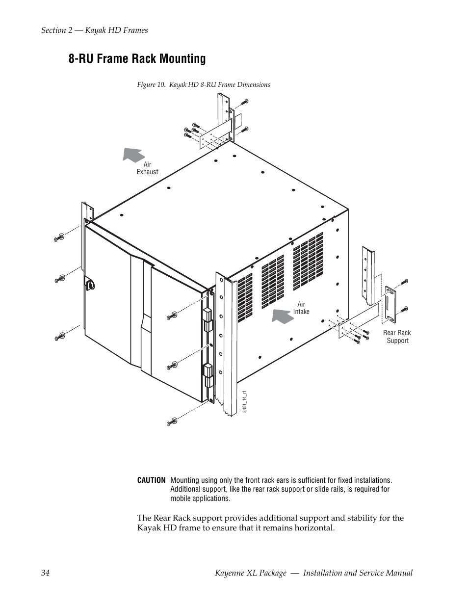 Ru frame rack mounting | Grass Valley Kayenne XL Package Installation v.7.0.2 User Manual | Page 34 / 164