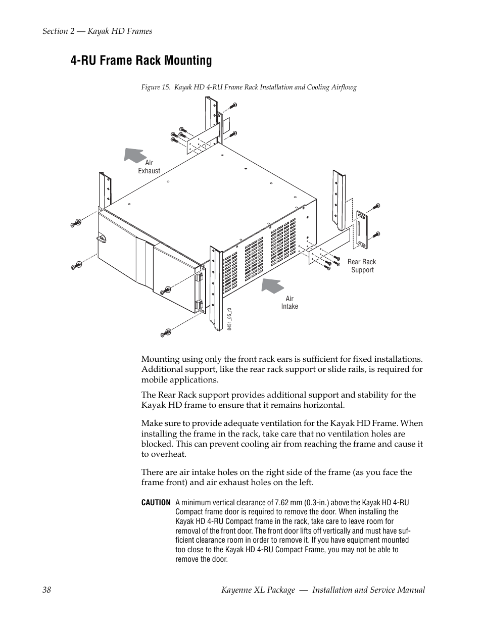 Ru frame rack mounting | Grass Valley Kayenne XL Package Installation v.7.0.2 User Manual | Page 38 / 164