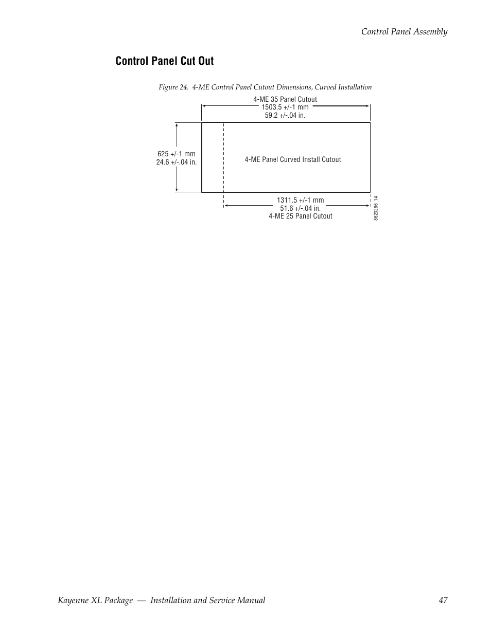 Control panel cut out | Grass Valley Kayenne XL Package Installation v.7.0.2 User Manual | Page 47 / 164