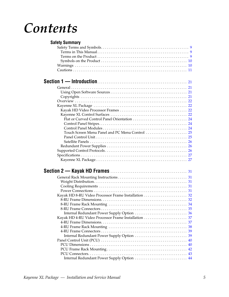 Grass Valley Kayenne XL Package Installation v.7.0.2 User Manual | Page 5 / 164