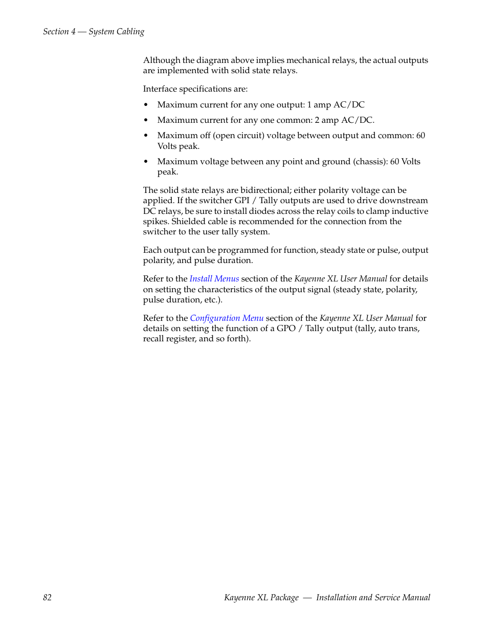 Grass Valley Kayenne XL Package Installation v.7.0.2 User Manual | Page 82 / 164