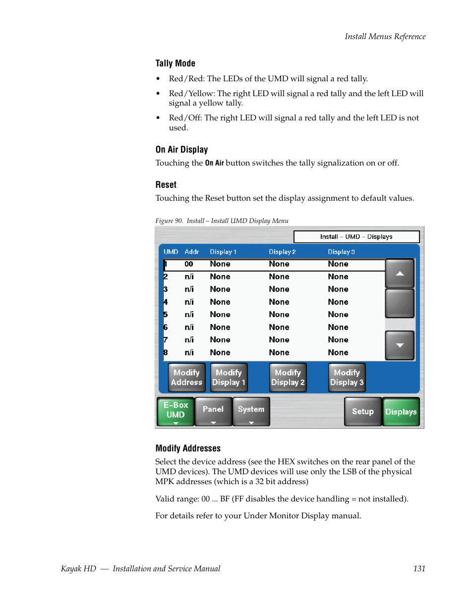 Grass Valley Kayak HD Installation v.6.8.8 User Manual | Page 131 / 184