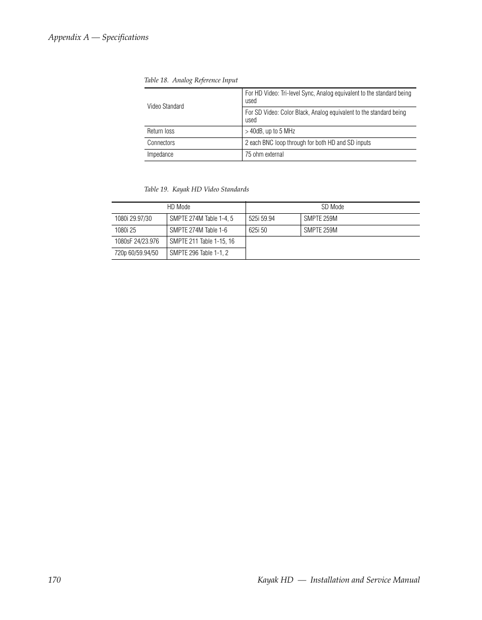 Grass Valley Kayak HD Installation v.6.8.8 User Manual | Page 170 / 184