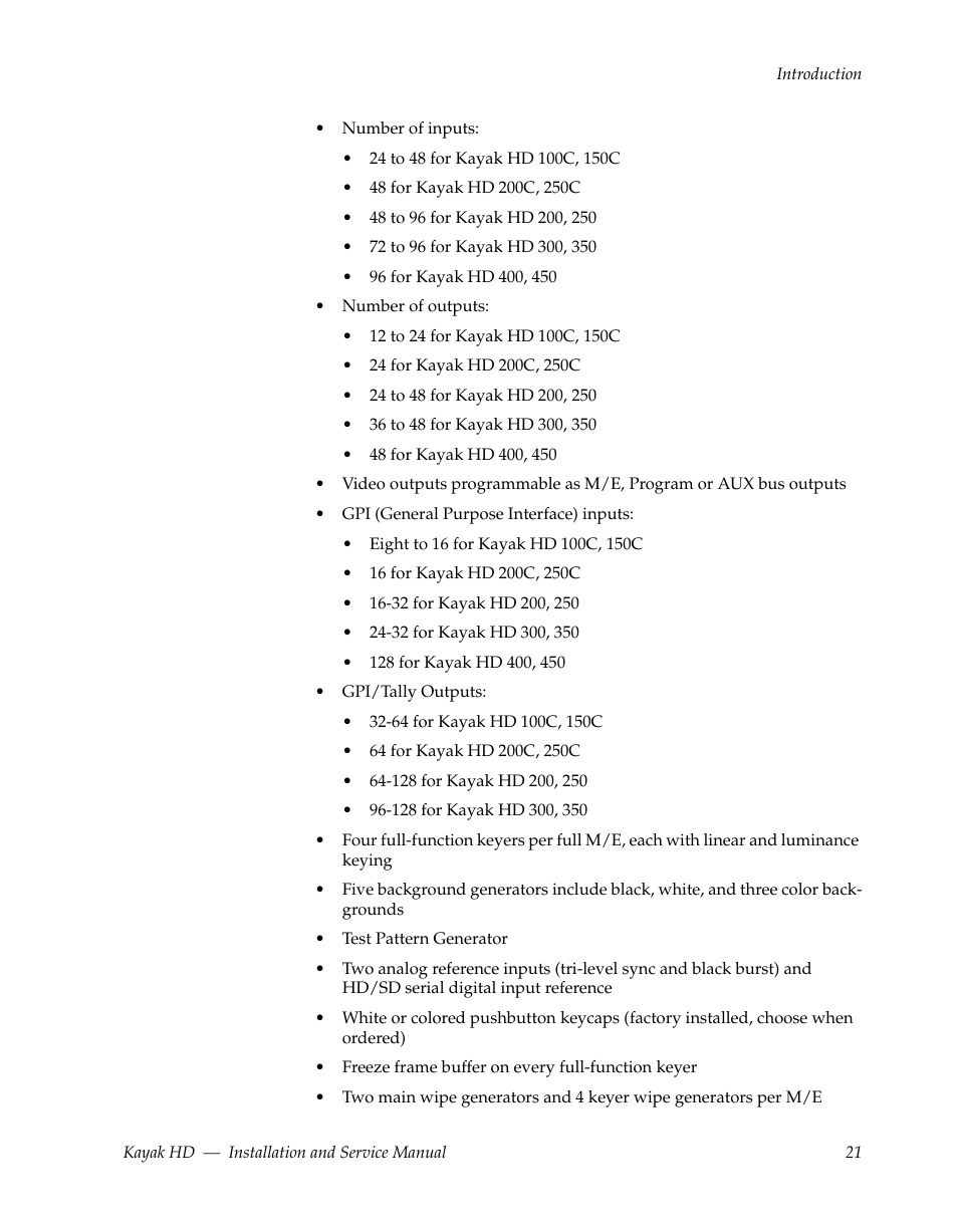 Grass Valley Kayak HD Installation v.6.8.8 User Manual | Page 21 / 184