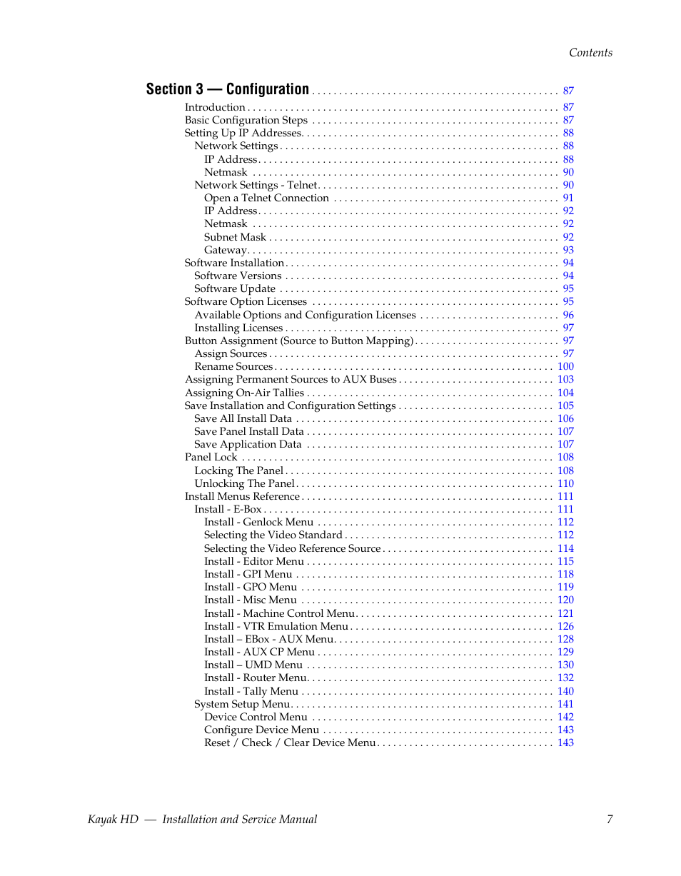 Grass Valley Kayak HD Installation v.6.8.8 User Manual | Page 7 / 184