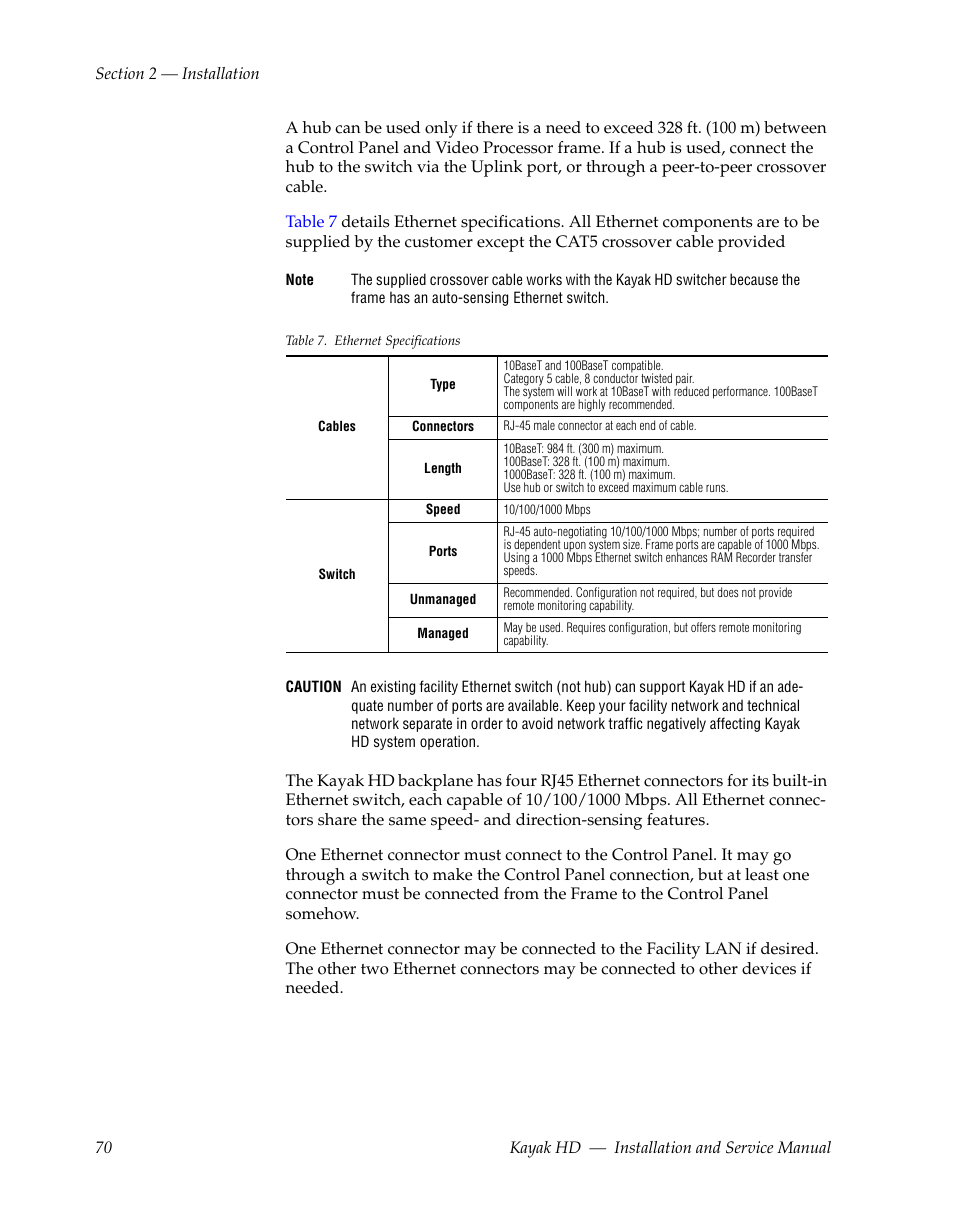 Grass Valley Kayak HD Installation v.6.8.8 User Manual | Page 70 / 184