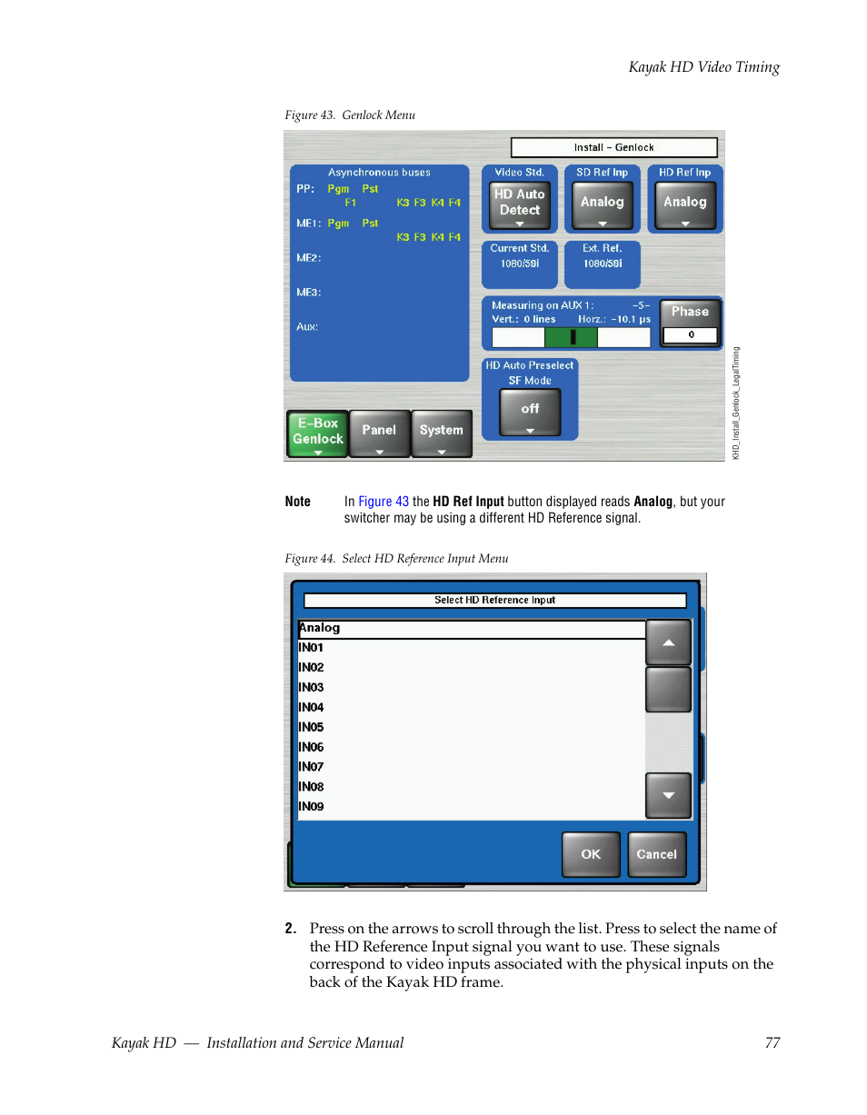 Grass Valley Kayak HD Installation v.6.8.8 User Manual | Page 77 / 184