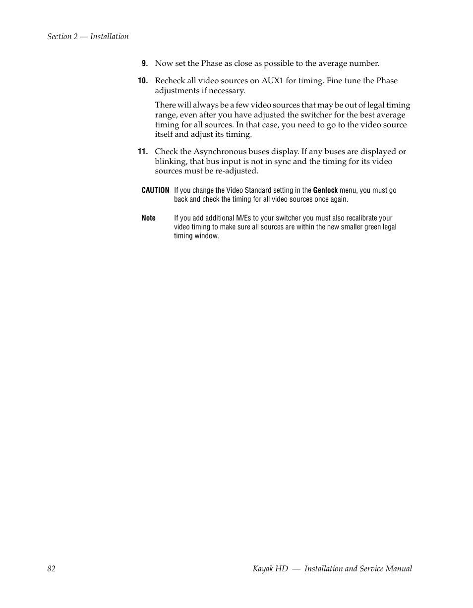 Grass Valley Kayak HD Installation v.6.8.8 User Manual | Page 82 / 184