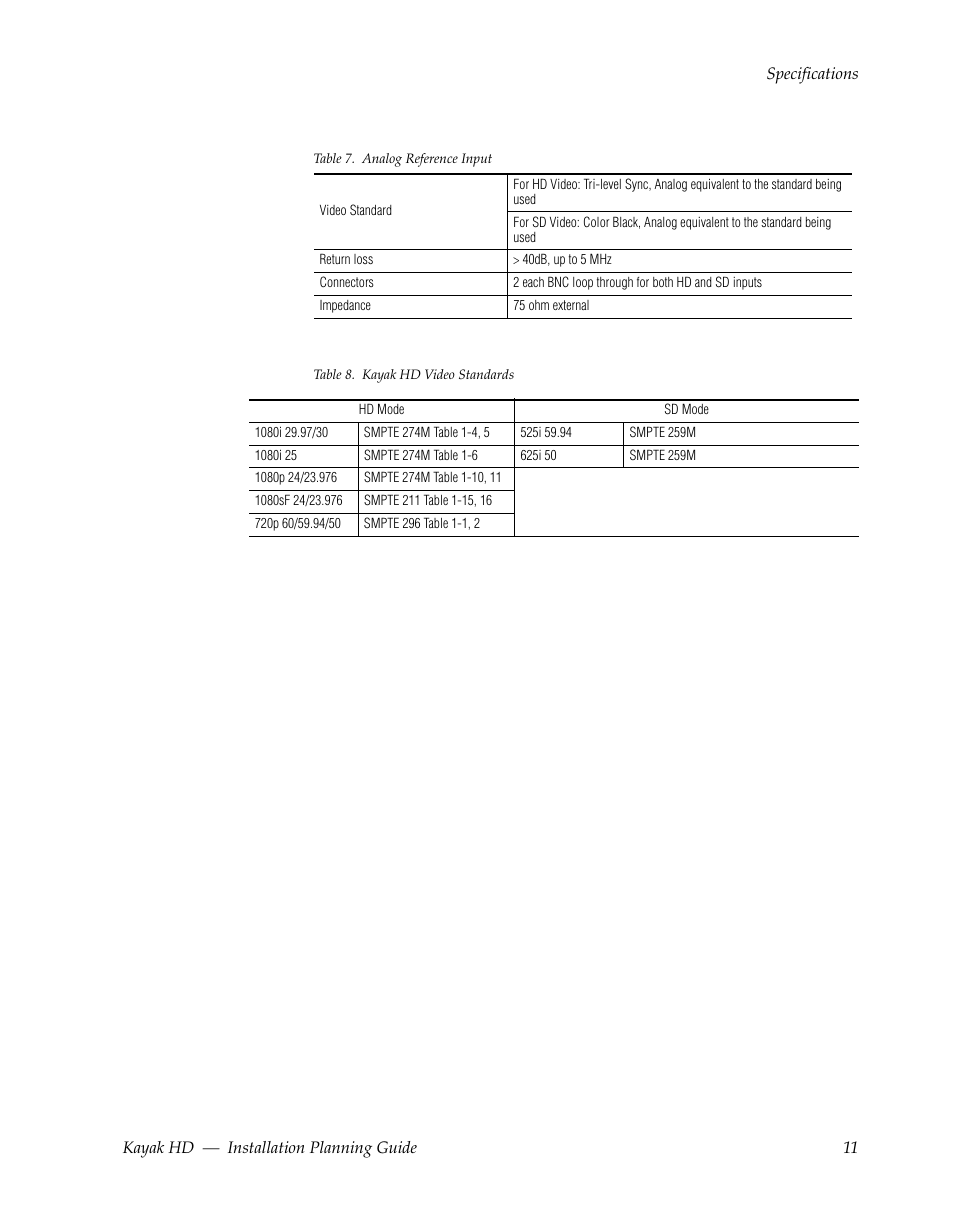 Grass Valley Kayak HD Installation Planning Guide v.6.9.4 Oct 15 2008 User Manual | Page 15 / 60